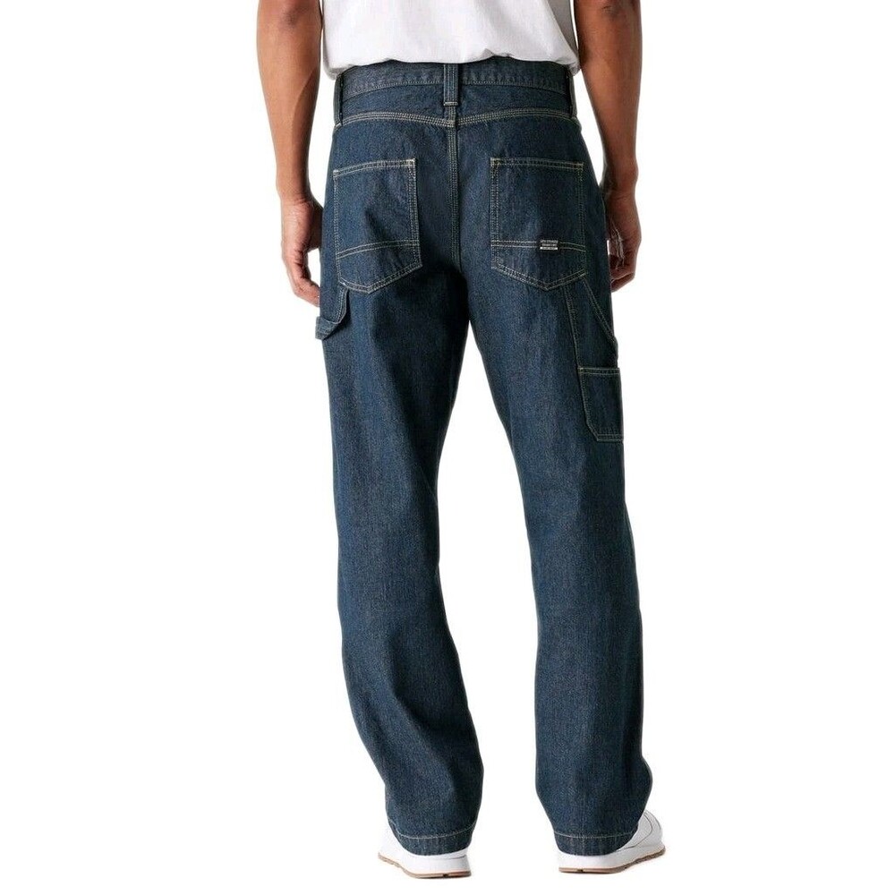 Levi Strauss Signature 32x32 Mens Carpenter Jeans 100% Cotton Midnight Stonewash